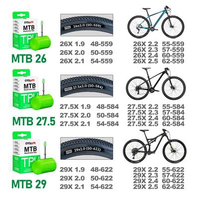 Ultralight MTB 29 Inches Bicycle TPU Tire 45mm Mountain Bike Inner Tube Metal French Presta Valve Anti-Oxidation CYCLAMI