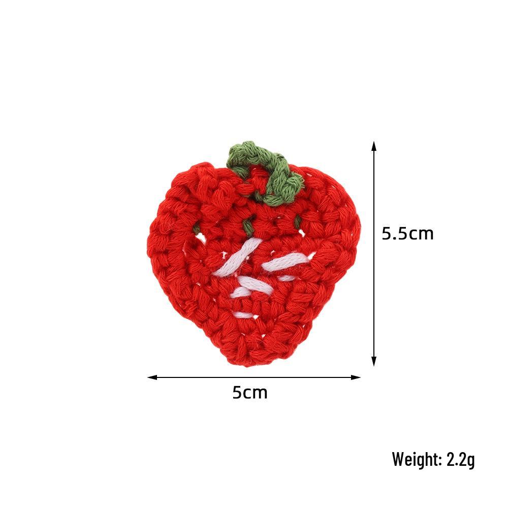 Hand-Crocheted Strawberry Hair Clip - DIY Yarn Cartoon Accessory