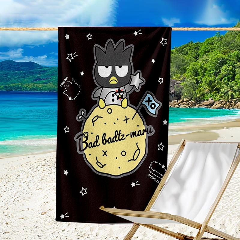 proof beach towel with a Sanrio3 pattern - soft,absorbent,quick-drying,machine washable - perfect for swimming,camping,bathing
