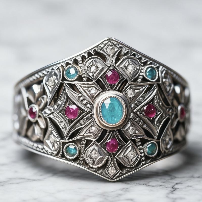 Anello da Donna 2026 Nuovo in Lega Ecologica Retro Inciso, Gioielli di Moda Creativi Ins Europei e Americani