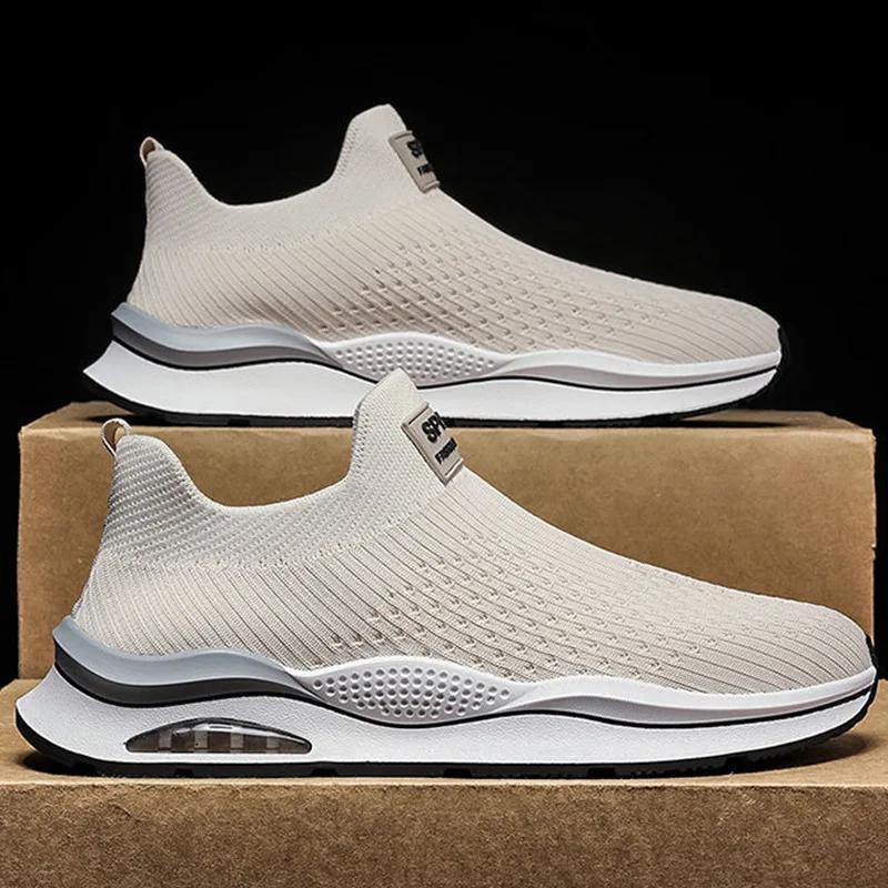 Fashion Men's New Fashionable Sports Shoes 2024 Autumn Mesh Breathable Cloth Shoes Lightweight Soft Soled Casual Shoes Running Shoes