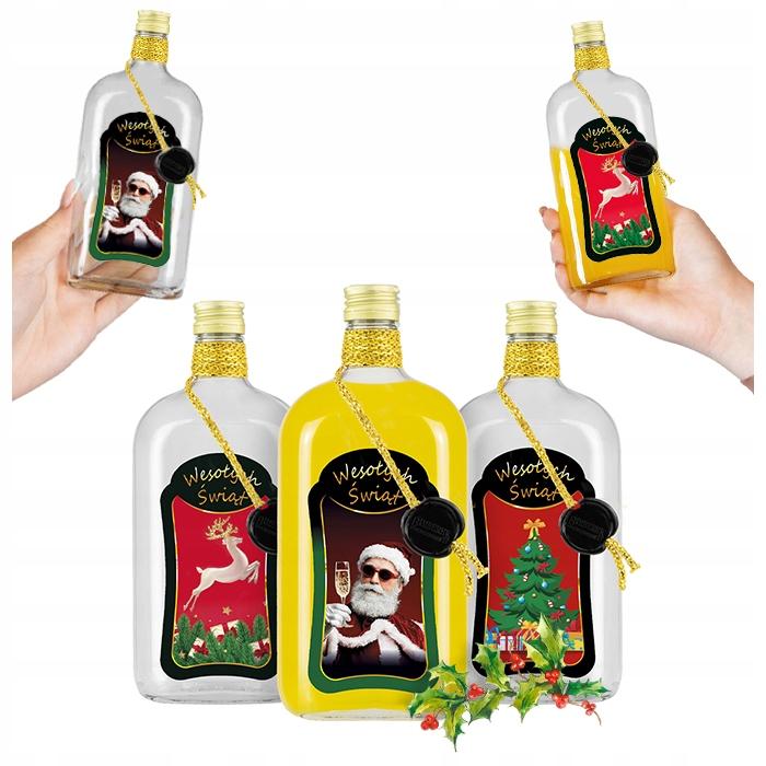 CHRISTMAS CLASSIC 500ml PREMIUM DECORATED Glass Bottle for Liqueurs