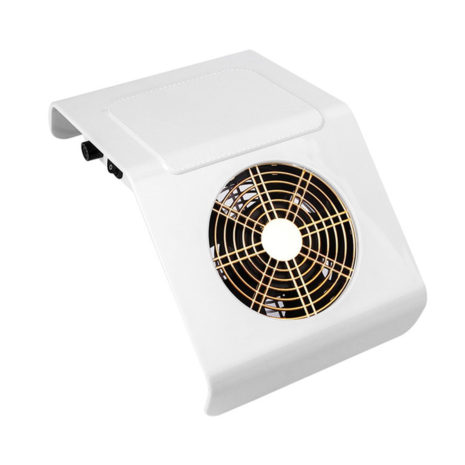 

Пылесборник для ногтей с подставкой для рук Пылесос для маникюрного салона Малошумный пылесос для ногтей высокой мощности US Plug белый