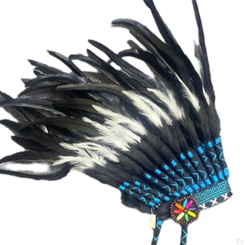 Native American Headdress Carnival Head Accessories Artificial Feather Headpiece