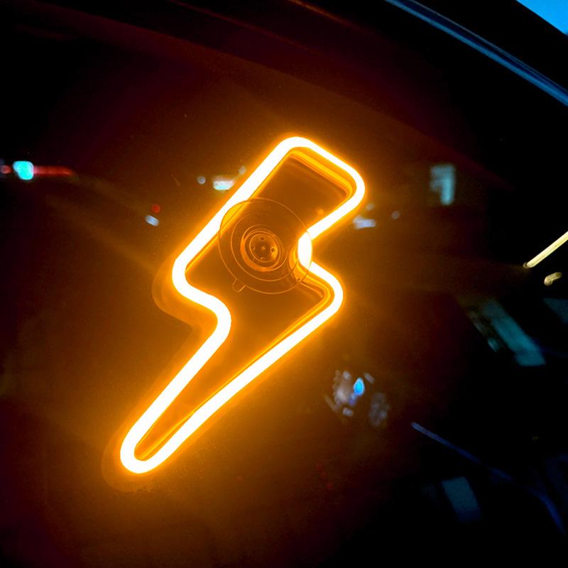 Neon Cyberpunk LED Lightning Window Light: Electric Interior Decor