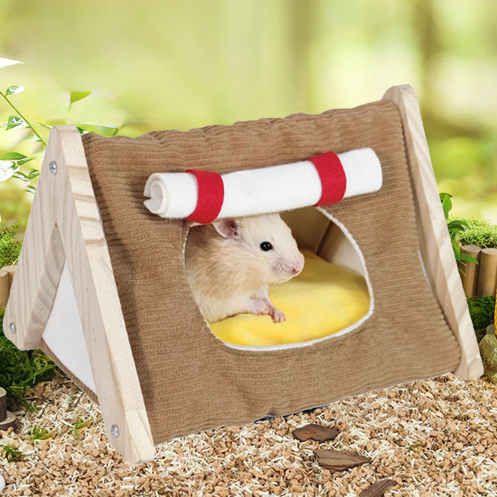 

Кровать для морской свинки Игровое пространство для мелких животных Укрытие Дом Мыши Хомяки коричневый