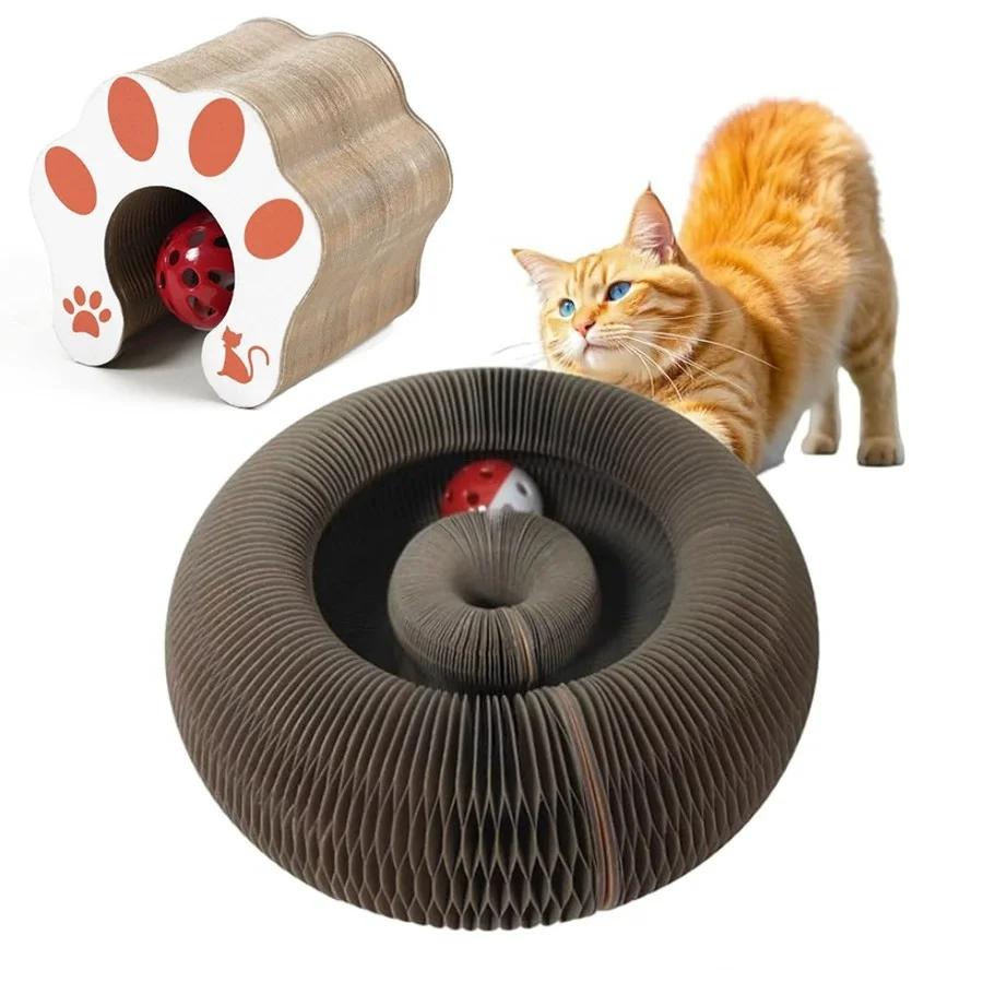 Organ Cat Scratch Board, Wear-resistant and Shavings Resistant, Cat Toy, Corrugated Paper Scratch Board with Bell