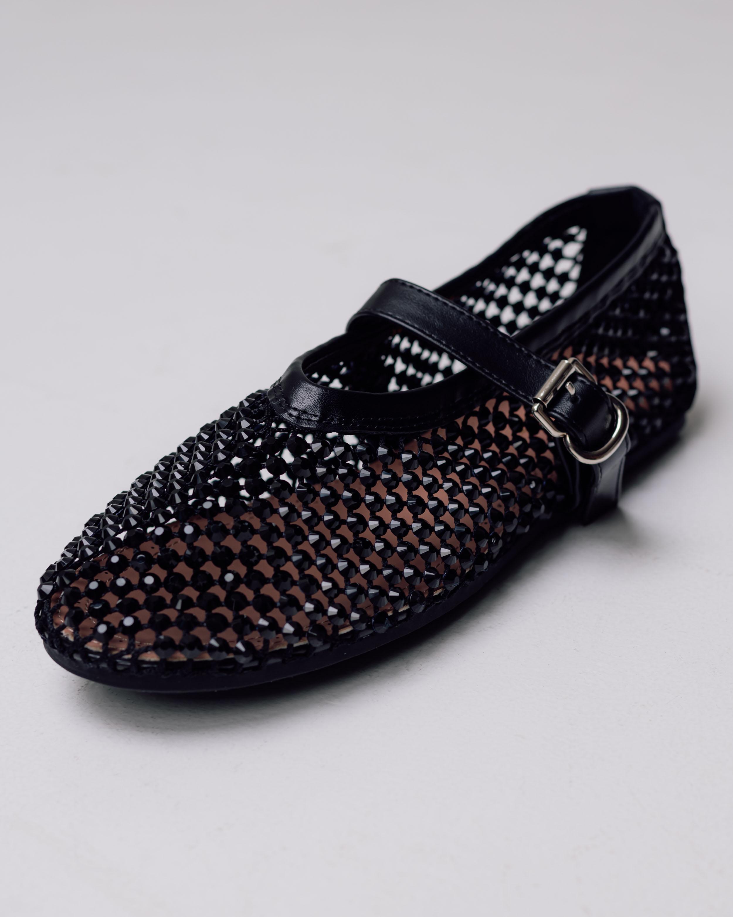 

Ballet flats with transparent mesh Aiformaria 4380248 36 black textile 40 чорний