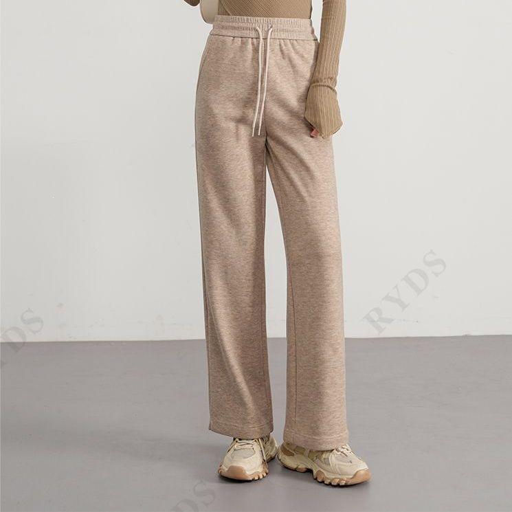 Wide-Leg Acetate Cashmere Knit Pants - Thickened Plus Velvet, Solid Color K712 S 80-115 lbs