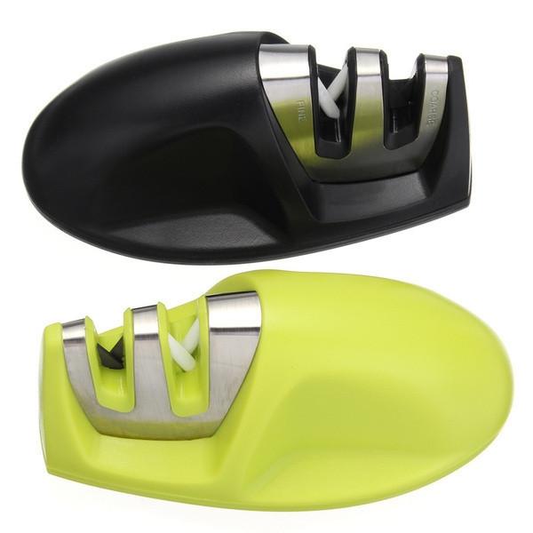 Grinder Knife Scissors Stone Steel Mini 2 Stage Double Groove Rod Sharpener Grindstone