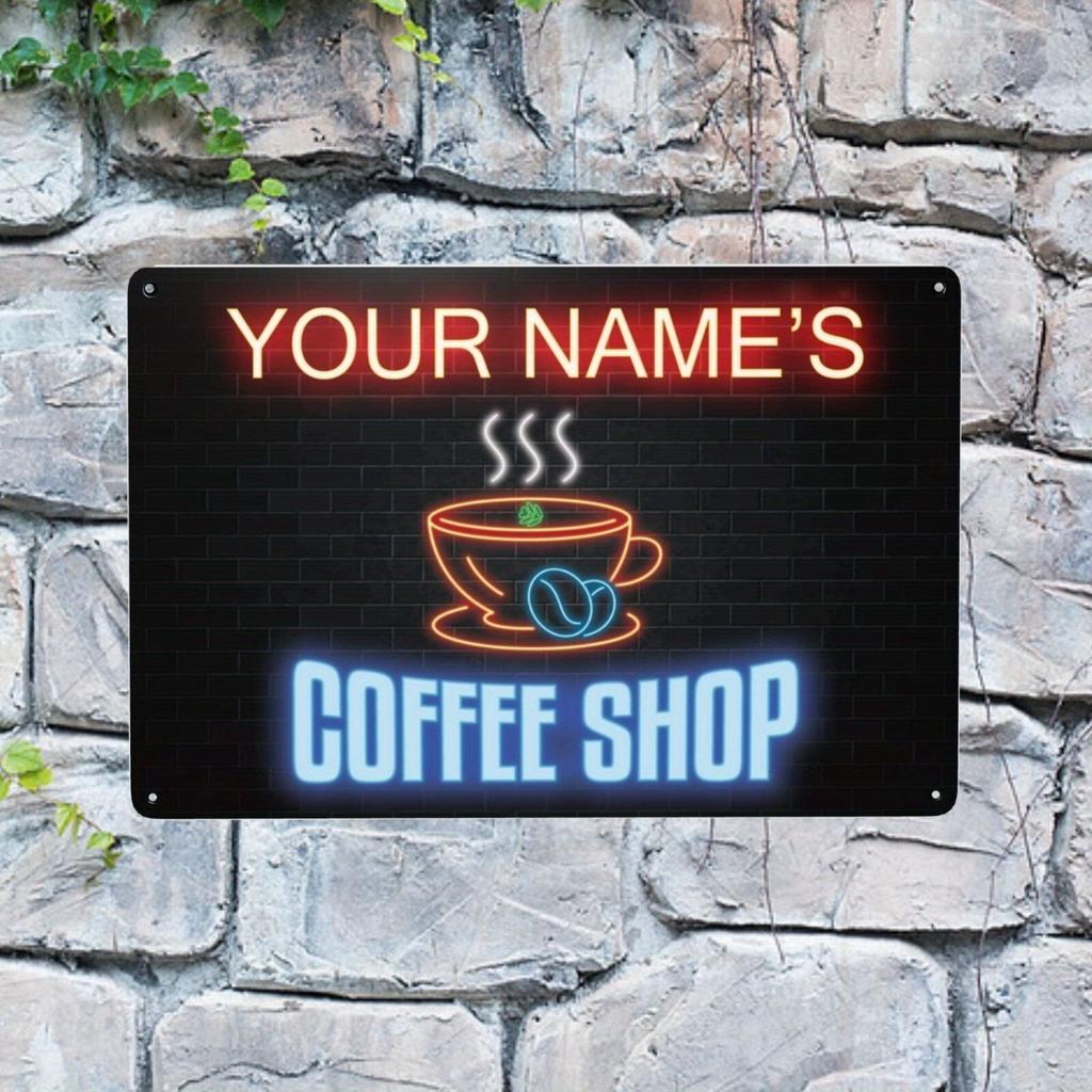 Personalized Custom Metal Sign for Coffee Shop Wall Decor