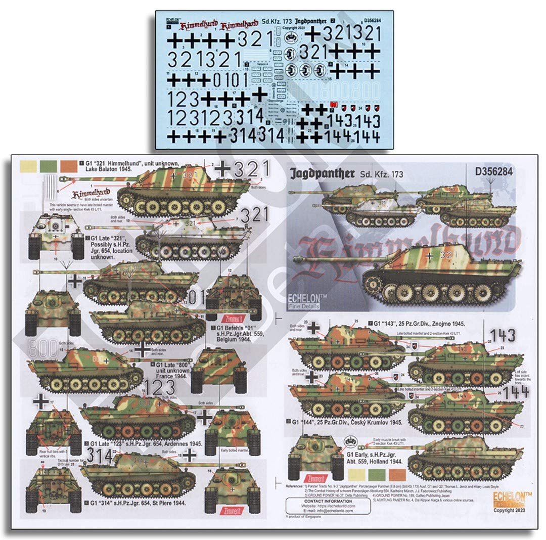 

Echelon 1/35 WWII German Army Sd.Kfz 173 Jagdpanther 25th Panzergrenadier Division and Other Plastic Model Decals D356284