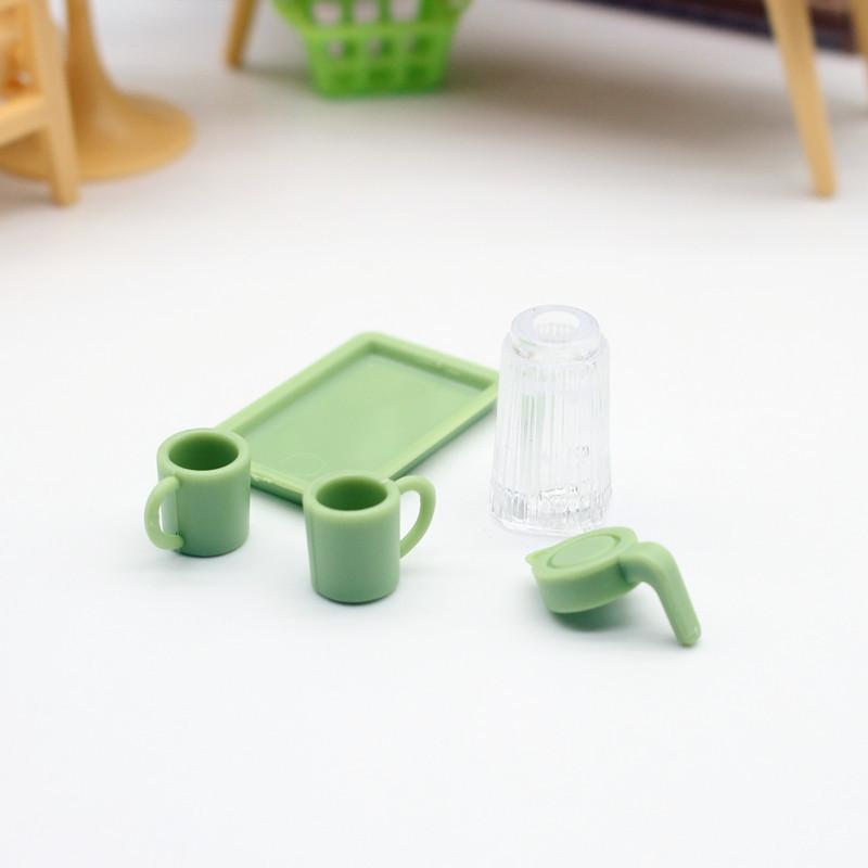 High-Transparency Acrylic Mini Water Cup Set, 1:12 Dollhouse Mini Tableware, Miniature Scene, DIY Decorative Accessories