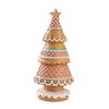Mini Gingerbread Christmas Tree Ornament Miniature Xmas Tree Resin Statue Figurine Home Office Holiday Party Tabletop Decoration