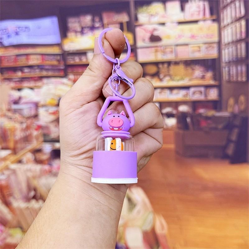 Cartoon Fluorescent Pig Keychain Bag Mobile Phone Pendant Accessories Gift Toy
