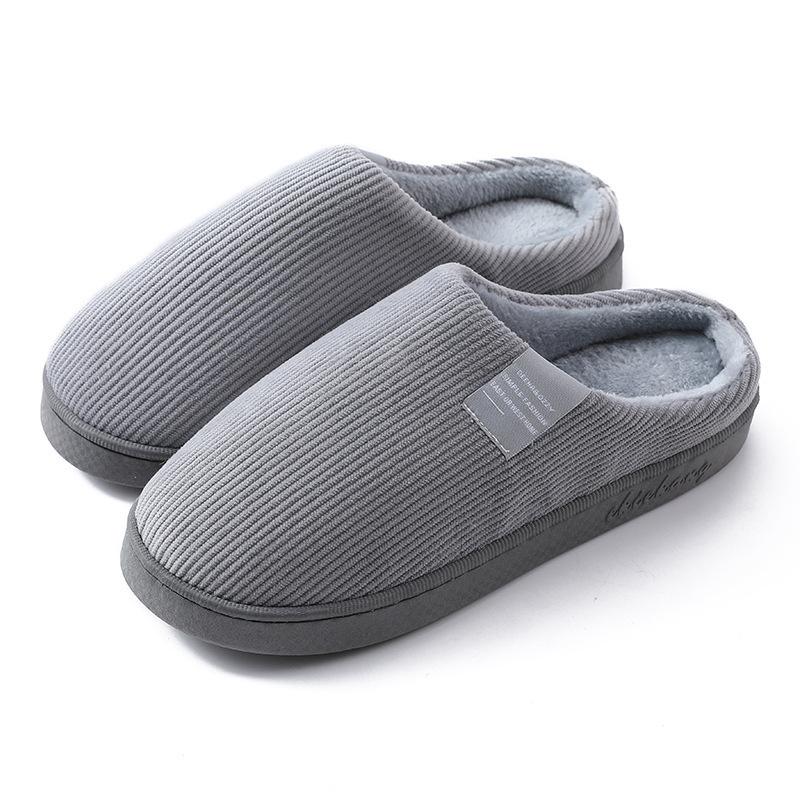 Cotton slippers autumn and winter couple thickened indoor home household non-slip warm fluffy cotton shoes