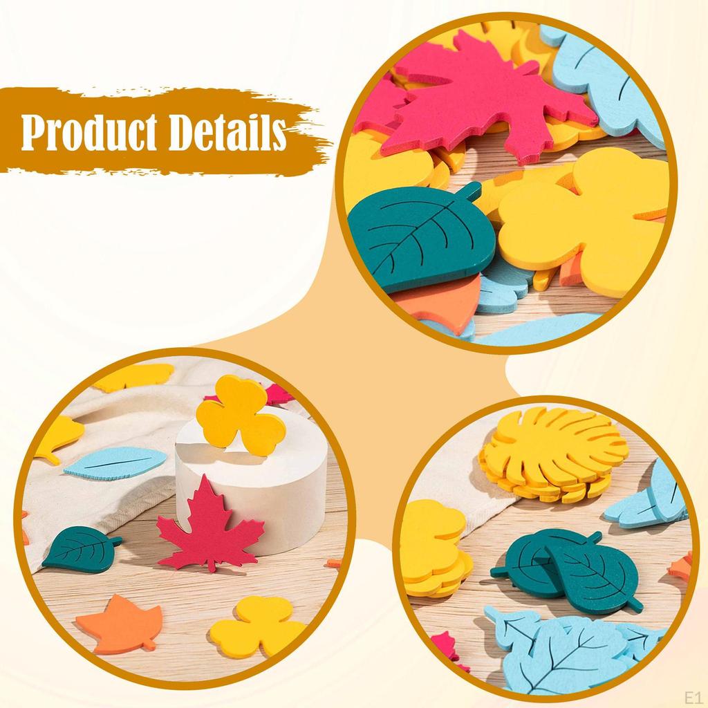 27x Wooden Leaf Identification Toys Learning Early Educational Color Shape Sorting Toy for Boys