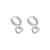 French Diamond-inlaided Love Earbuds for Women Retro Simple Gentle Style Earrings