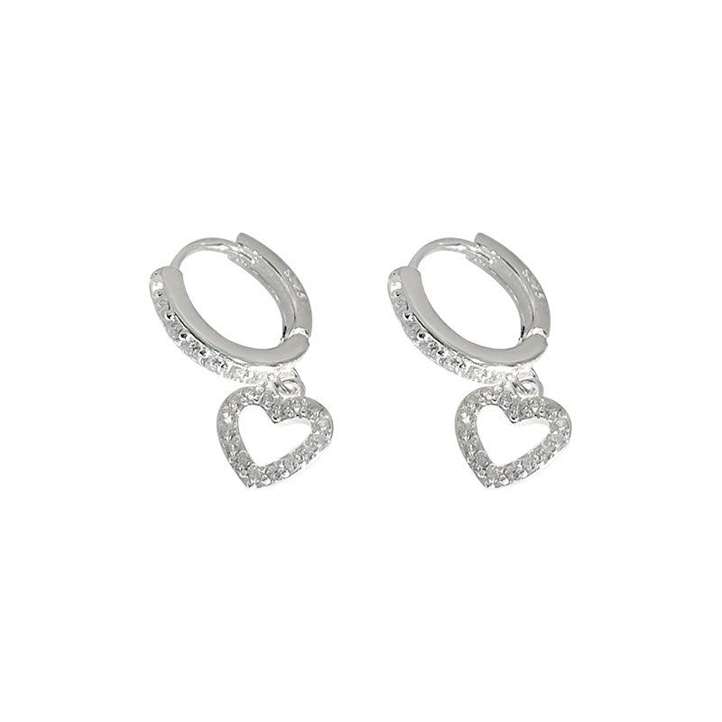 

Французские серьги-вкладыши Love для женщин, инкрустированные бриллиантами, простые нежные серьги в стиле ретро