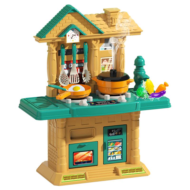 Pretend Playsets 45CM Educational Kitchen Toy Playset For Toddlers Children Villa kitchen Stove Gift For Kids