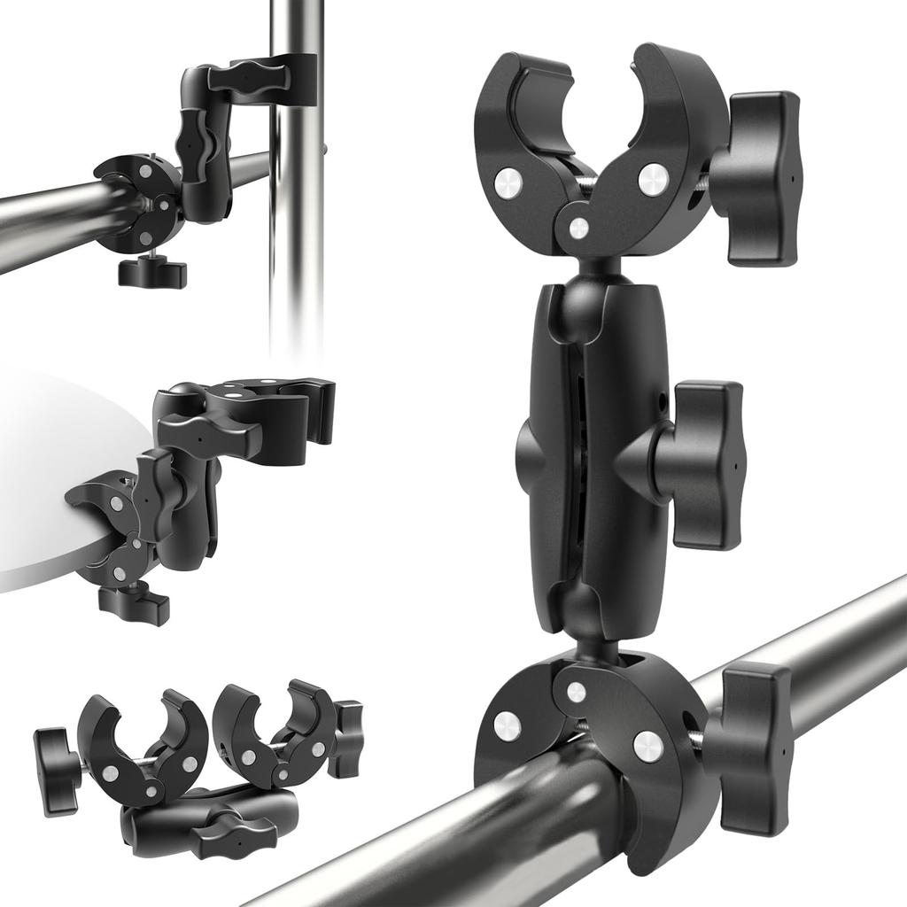 Strong Aluminum Alloy Universal Ball Head Rotation Sports Camera Accessory for Reinforcement Camera Stick Bracket for and Handlebar Camera Super Clamp