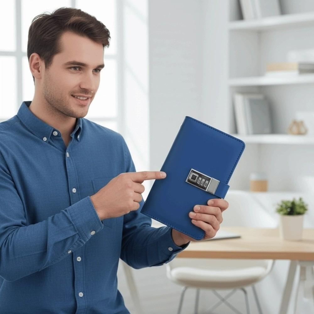 A6 Cash Budget Ledger Anti-splash Water Leather Password Savings Book  School Supplies