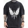 1 Herren Casual Rundhals T-Shirt, 100% Baumwolle Kurzarm, Kreativer Malerei-Print, Locker gestrickter Stoff, Lässige Streetwear, Stretch-Passform, Maschine