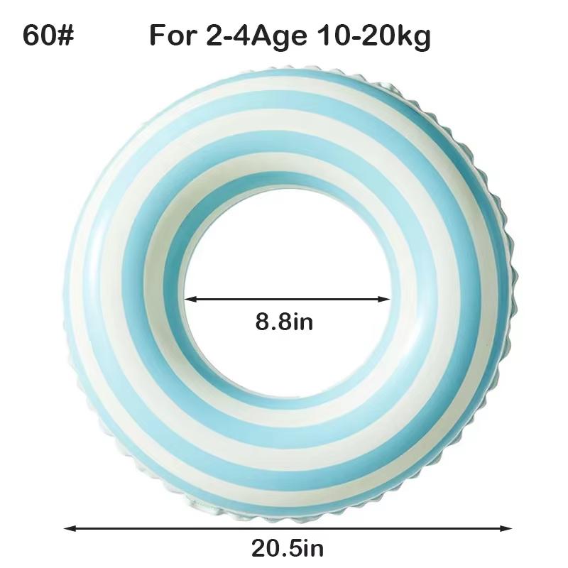 New Double Ins Thickened Swimming Ring Olive Inflatable Baby Underarm Ring Striped Life Buoy Ring Danish Retro  Pool Accessories