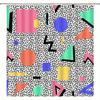 80S 90S Geometric Shower Curtain Modern Abstract Rectangle Triangle Circle Stripes Memphis Fashion Fabric Bathroom Decor Set Wit