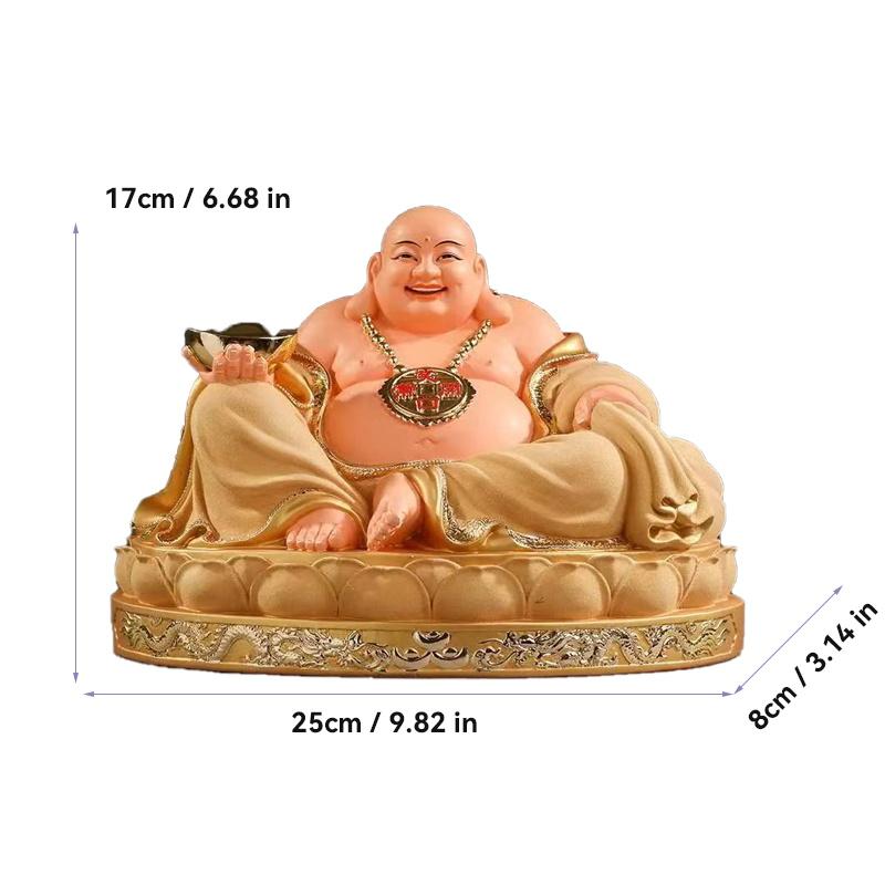 Resin Large Laughing Buddha Sculptures Statue Chinese Buddhist Figures Home Living Room Office Wealth Luck Feng Shui Decor