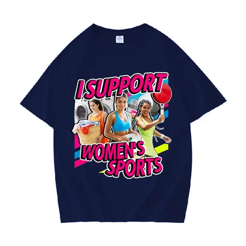 Streetwear Loose Tshrit I Support Womens Sports Adult Humor TShirt Retro Style Pure Cotton Summer Y2K Short Sleeve Unisex Tee
