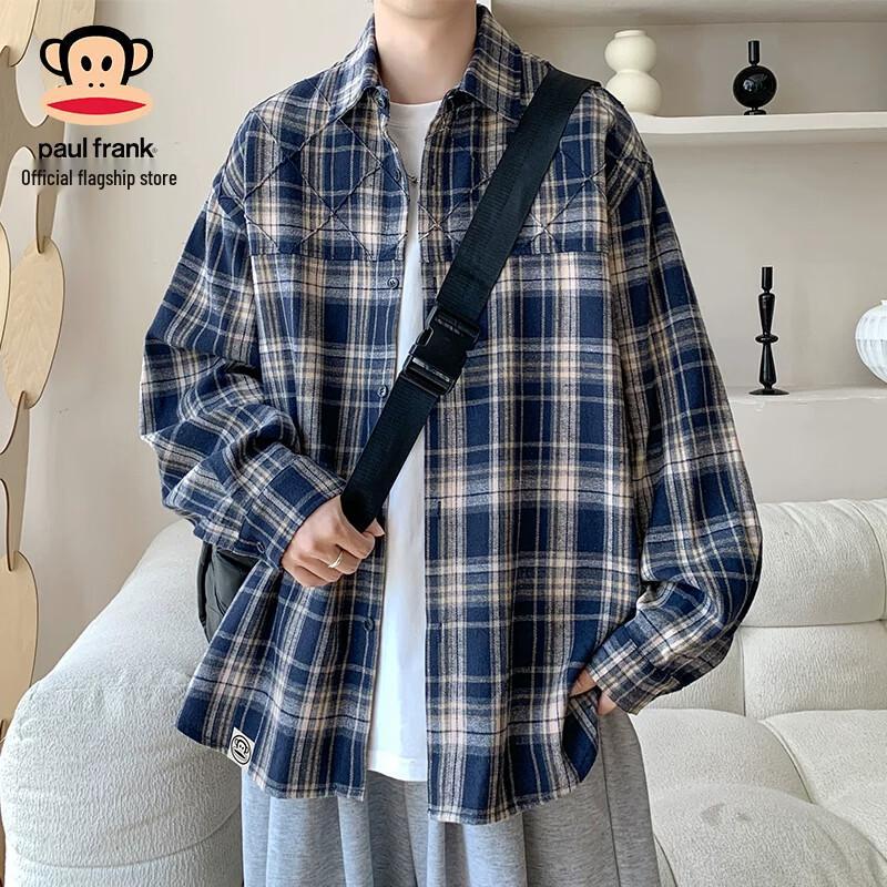 Paul Frank Men's American Plaid Casual Button-Down Shirt