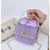 Kids Trendy Woolen Shoulder Bow Bag Chain Element Breathable Everyday Material