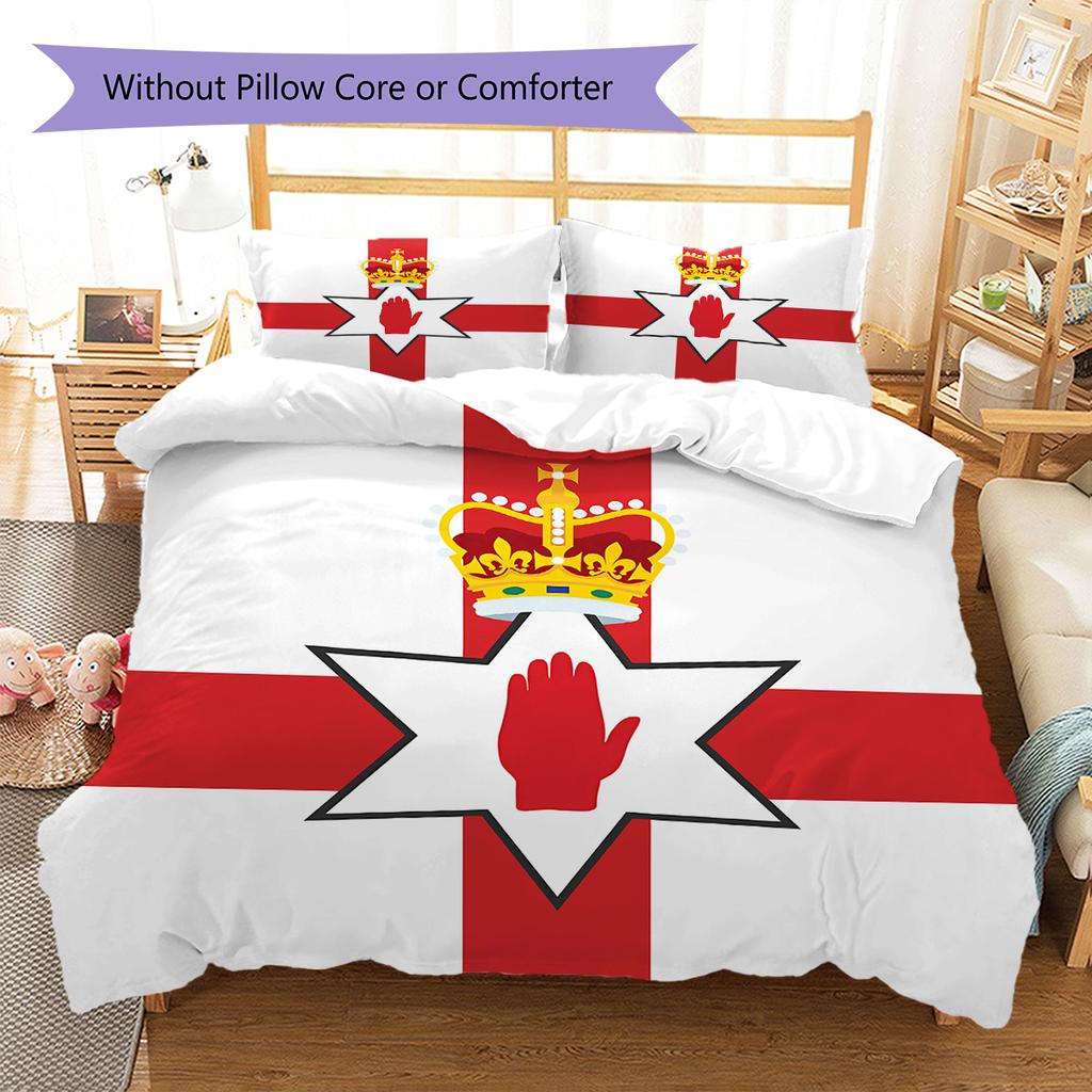 Biancheria da letto con motivo Ulster, Set piumone Copripiumone Federa Regalo di compleanno per la casa (1 * copripiumino + 2 * federa, senza nucleo)