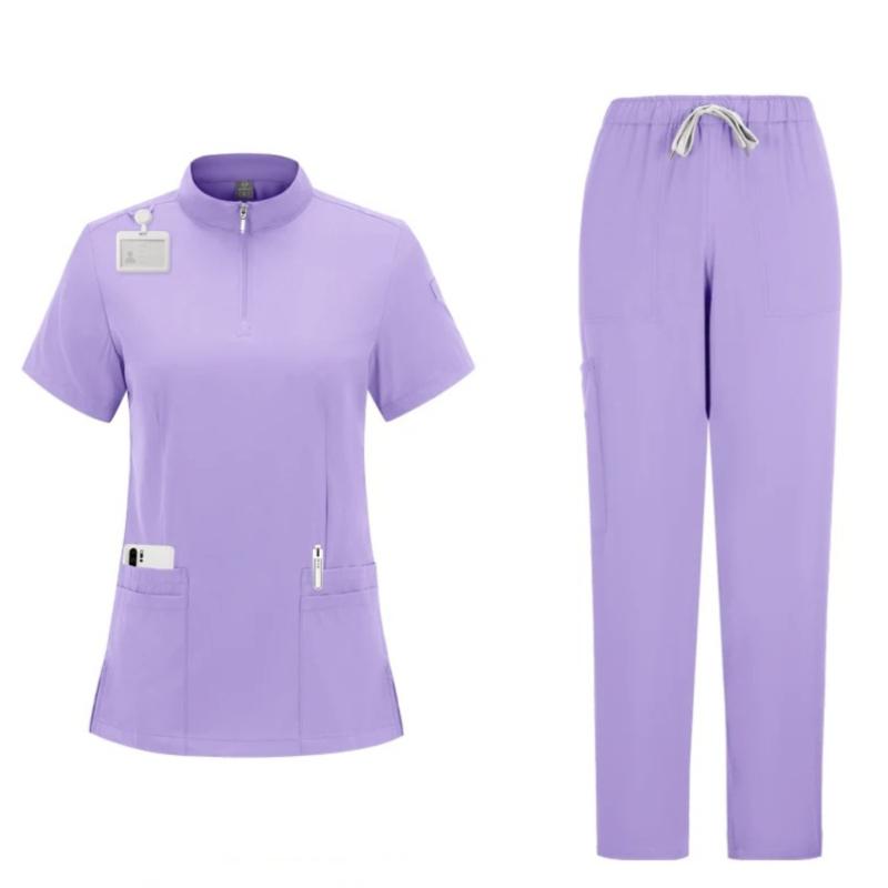 Surgical Uniforms Woman Nursing Sets Pocket Top Straight Pants Medical Nurse Uniform Scrubs Clinical Beauty Salon Hospital Suits