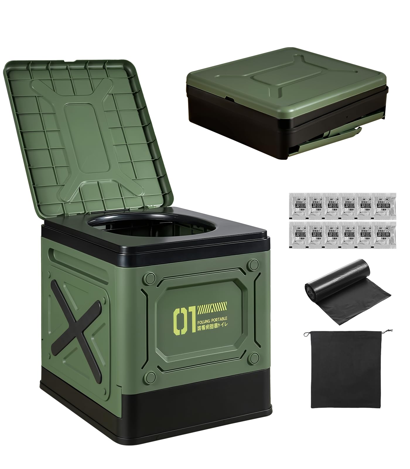 

Fanxieast Portable Portable Toilet by a Disaster Prevention Emergency Includes Storage 12 Waste and 12 Storage Capacity of 15 Ideal for Outdoor Water