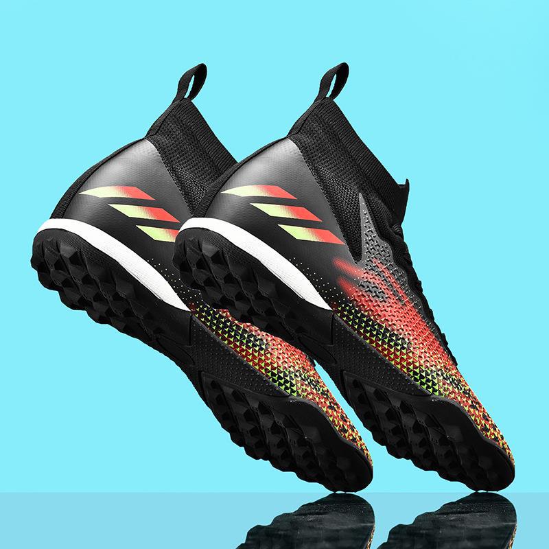 Zapatos de fútbol nuevos de talla grande, para hombre y niño, tacos rotos, tacos para césped artificial, zapatos de fútbol de suela dura, zapatillas de deporte de caña alta
