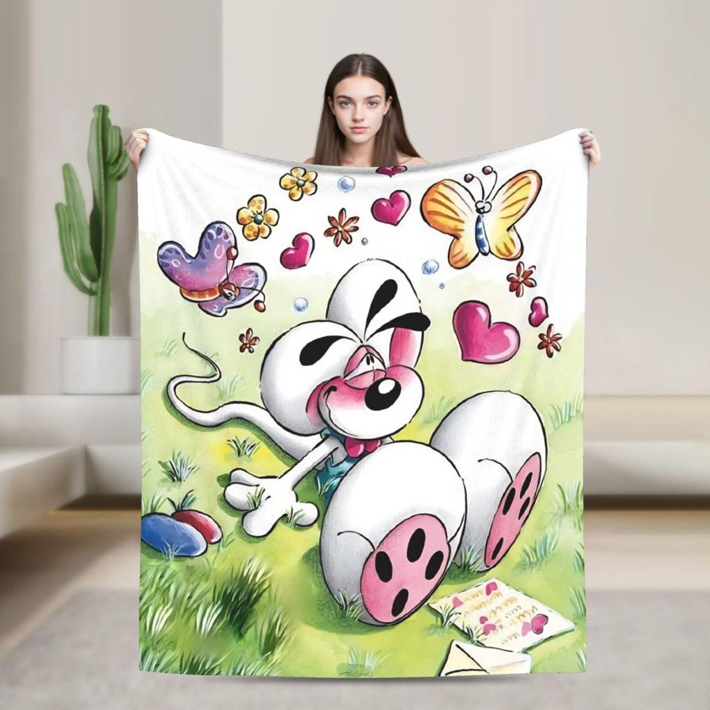 Cartoon D-Diddl Soft Blanket  Students Plush Throw Blanket Funny Couch Bed Flannel Bedspread Sofa Bed Cover