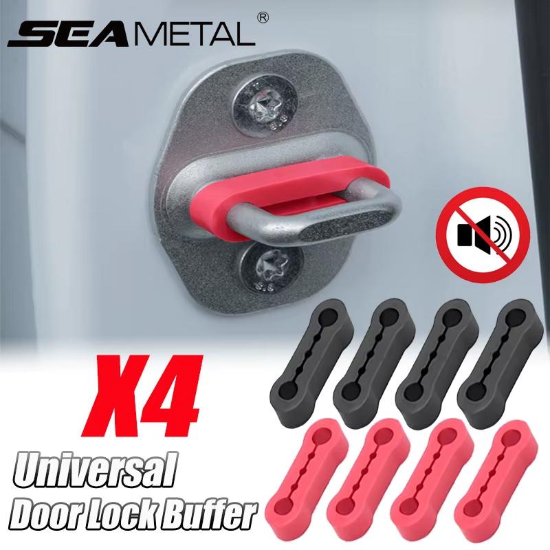 SEAMETAL 4pcs Car Door Lock Shock Pad Silicone Auto Door Lock Protection Cover Force Release Arm Design for Car Truck Door Latch