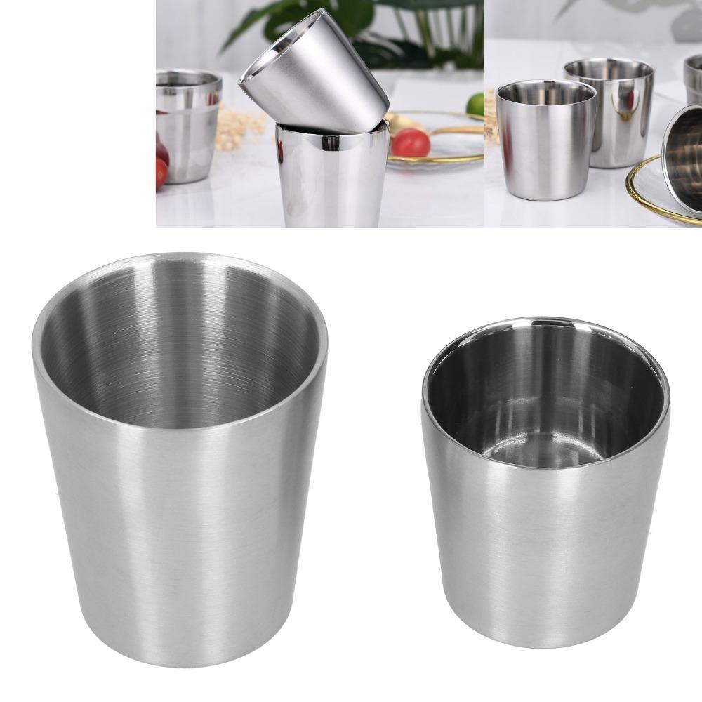 2pcs Set 304 Stainless Steel Double Wall Mugs Double Wall Vacuum Insulated Beer Mugs For Beer Wine