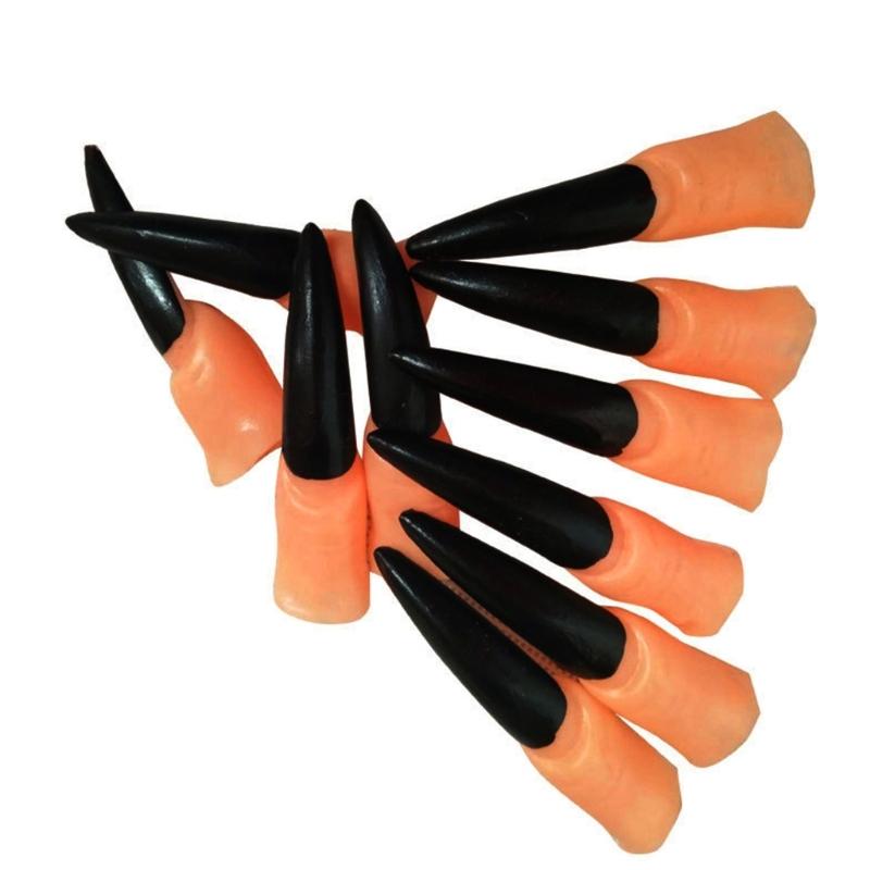 

Зомби Ведьма Накладные Пальцы Ногти Накладной Нос Ужас Длинный Нос Черный Красный Ноготь Реквизит для Хэллоуина Маскарада