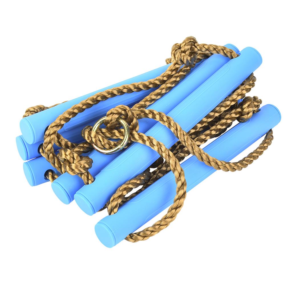 Outdoor Plastik Sechs Abschnitte Kinder Kletterseil Leiter Spielzeug Trainingsgerät (blau)