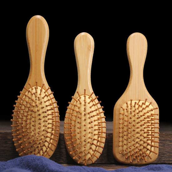 Bamboo Air Cushion Brush Men Women Scalp Massage Hair Comb Anti-static Portable Fluffy Hair Styling Detangling Paddle