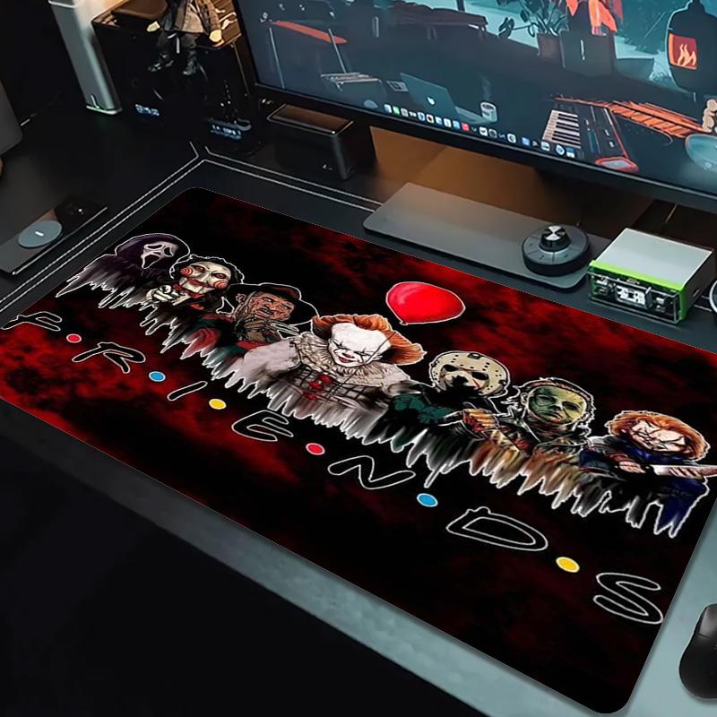 Horror Movie Series Color Mouse Pad Large Gaming Table Cushion Non-slip Laptop Tablet Big Mousepad XXL Mat Mini PC Playmat With Lock edge