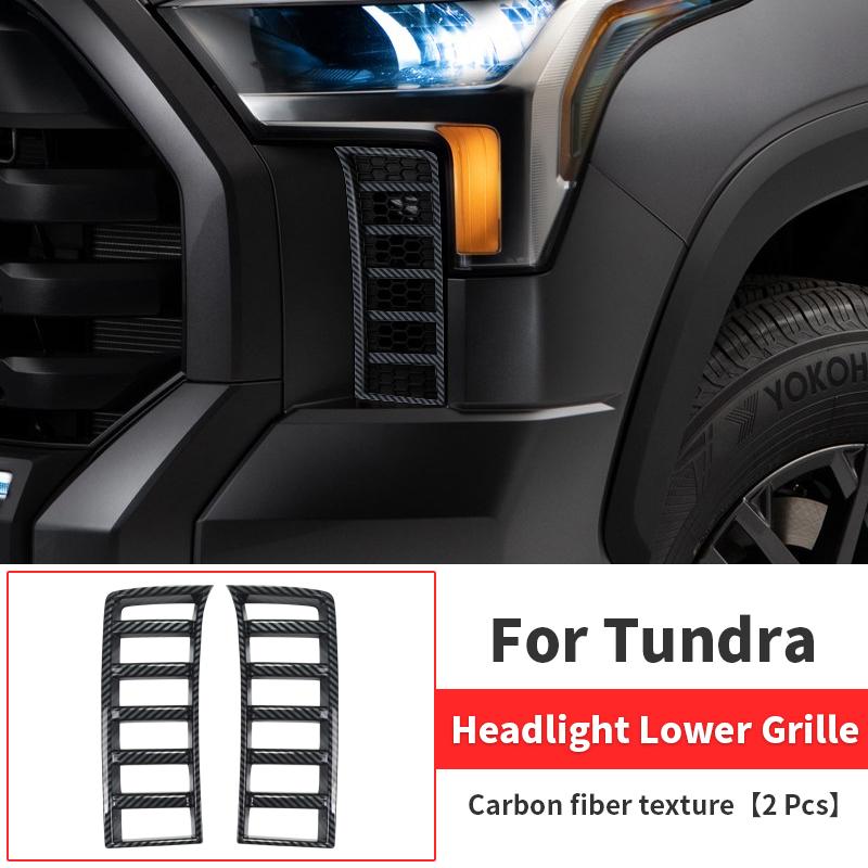Suitable for 2022 2023 2024 Toyota Tundra headlight lower grille decorative intake grille modification accessories Tundra Carbon fiber