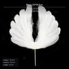 10Piece Large Feather Wings Crown Cake Toppers, LED String Decor White 20*18.5cm
