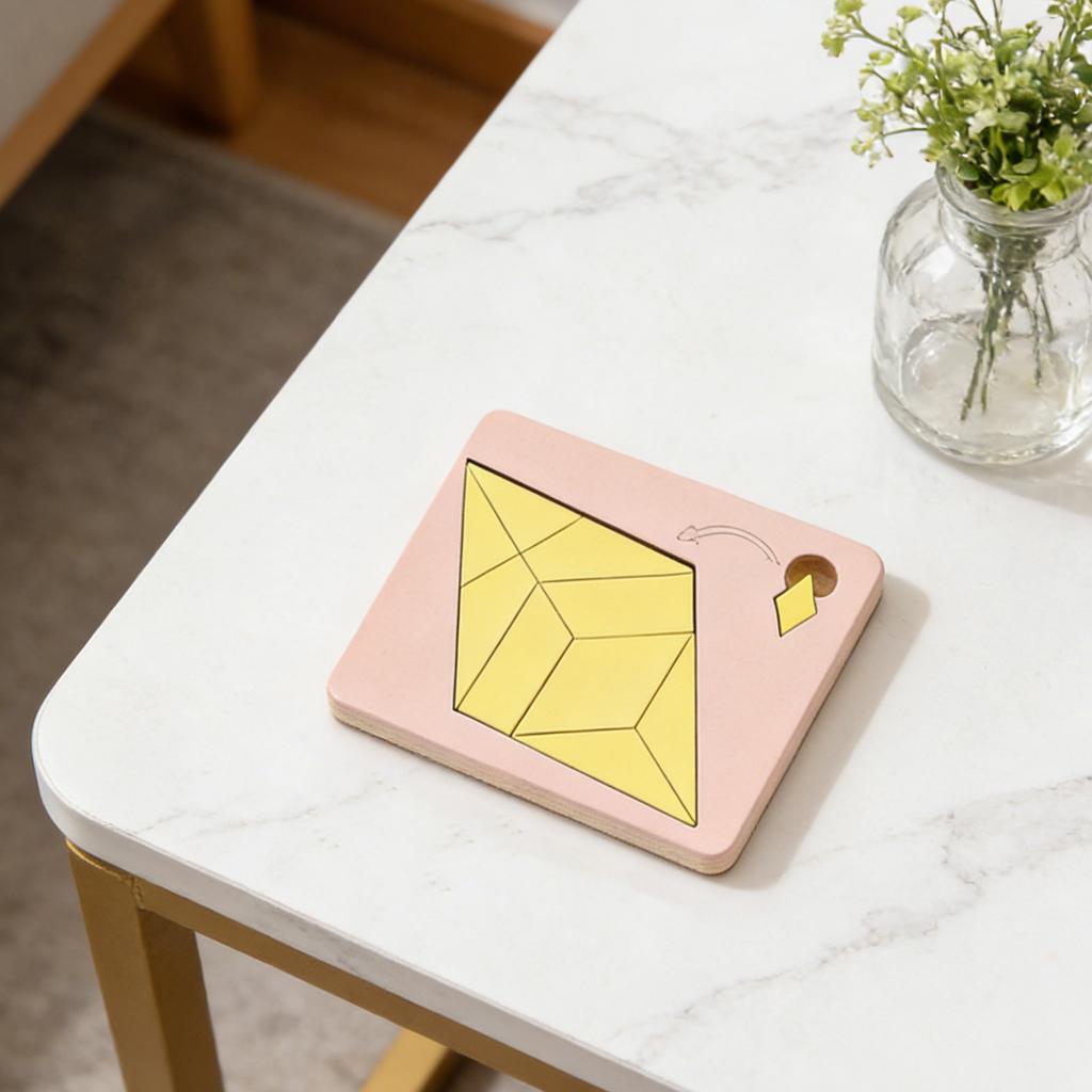 Puzzles, Wooden Block Puzzle Challenges, Wooden Irregular Shape Puzzles, Family Game Night Challenge Games With Unique Geometric