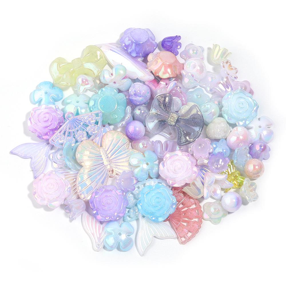 European & American Gradient Resin Beads: Random Styles for DIY Keychains & Mabe Imitation Pearls