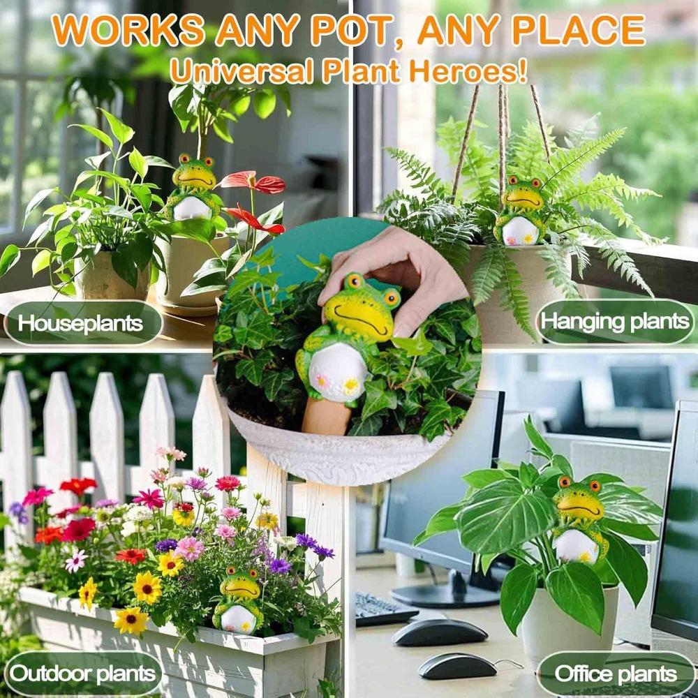 4pcs Realistic Frog Terracotta Watering Spikes 100ml Self-Watering Terra Cotta Plant Spikes for 2-3 Days Secret Garden Guardians Gift for Plant Lovers