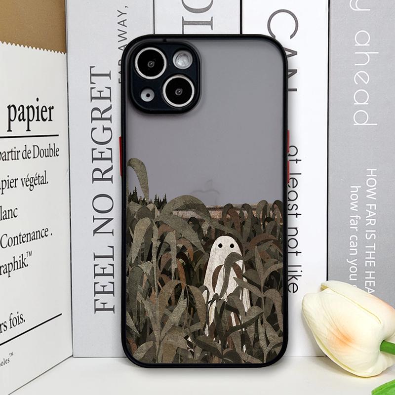Cute Cartoon Little Ghost Phone Case for Samsung Galaxy S25 Edge S24 Ultra S23 S22 Plus S21 FE Back Covers Funny Halloween Gifts